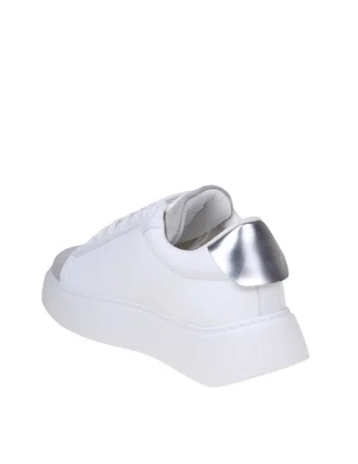 Shop Furla Sneakers In Synthetic Leather And Suede In White/talco
