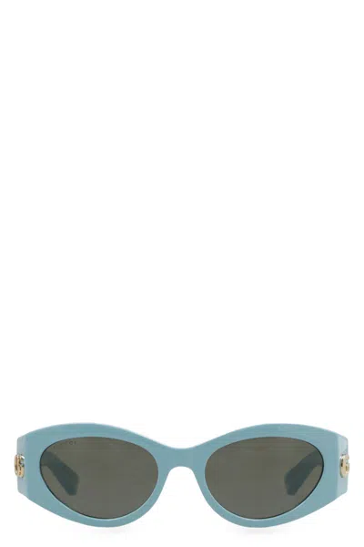 Shop Gucci Cat-eye Sunglasses In Blue