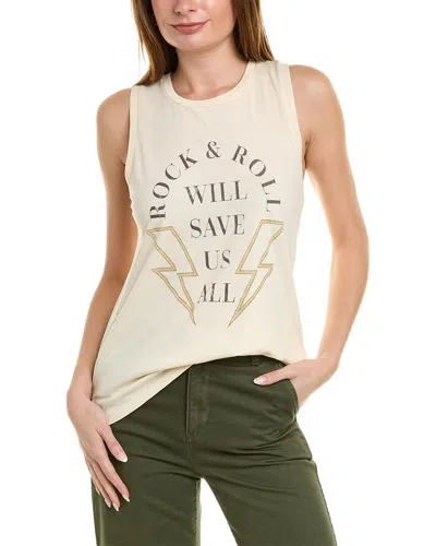 Shop Girl Dangerous Sleeveless R & R Will Save Us All T-shirt In White