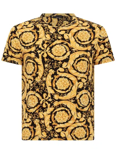 Shop Versace Baroque Intimate T-shirt In Gold