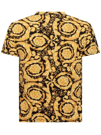 Shop Versace Baroque Intimate T-shirt In Gold