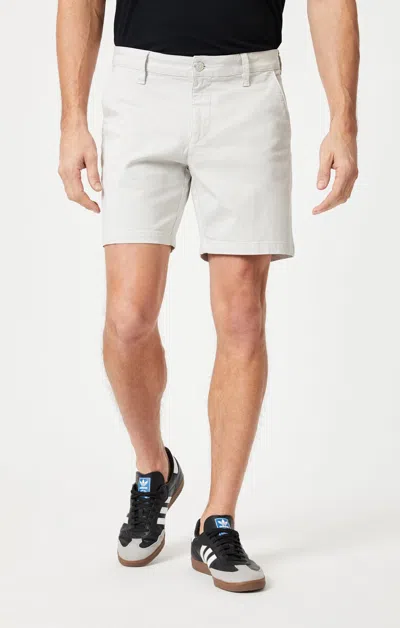Mavi Nate Shorts In Oyster Mushroom Twill In White
