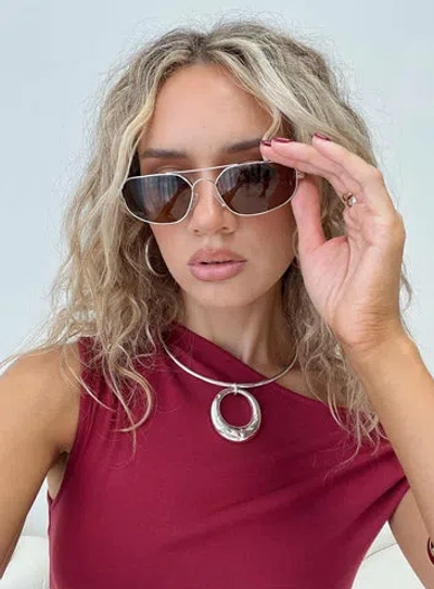 Shop Princess Polly Nena Sunglasses In Brown