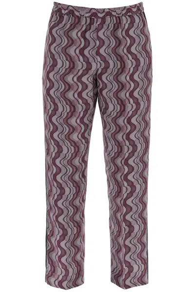 Shop Dries Van Noten Parkino Pants With Layered Wave In Purple