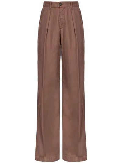 Shop Pinko Straight Leg Trousers In Brown