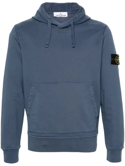 Shop Stone Island Sweatshirt With Patch In Blue