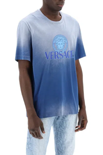 Shop Versace "gradient Medusa T-shirt In Multicolor