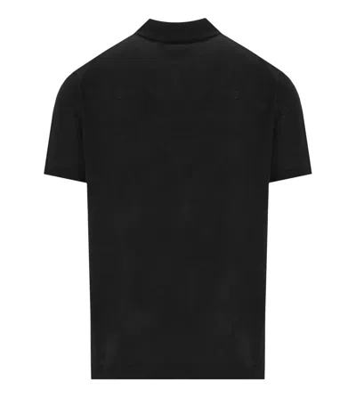 Shop Amaranto Amaránto  Black Linen Poloshirt