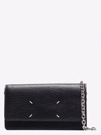 Shop Maison Margiela Small Bag In Hammered Leather In Black