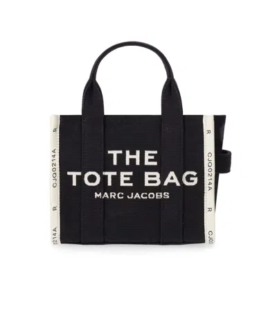Shop Marc Jacobs The Jacquard Small Tote Black Handbag