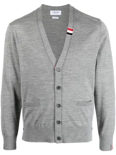 Shop Thom Browne Cardigan With Buttons In Grey