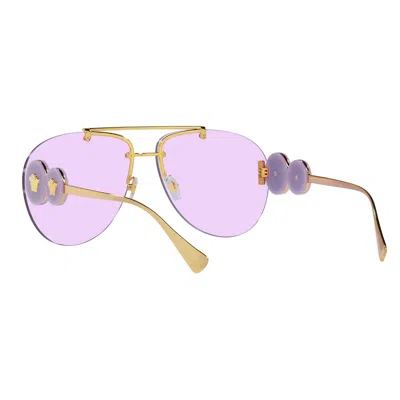 Shop Versace Sunglasses In Gold
