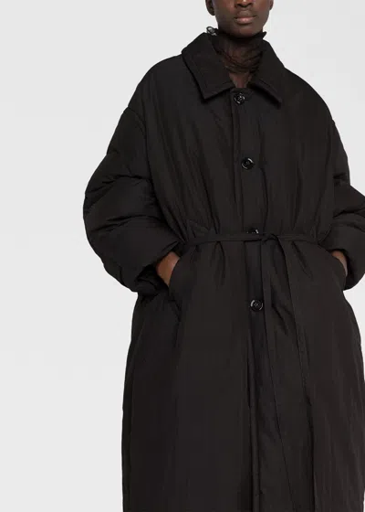 Shop Mm6 Maison Margiela Black Oversized Padded Coat