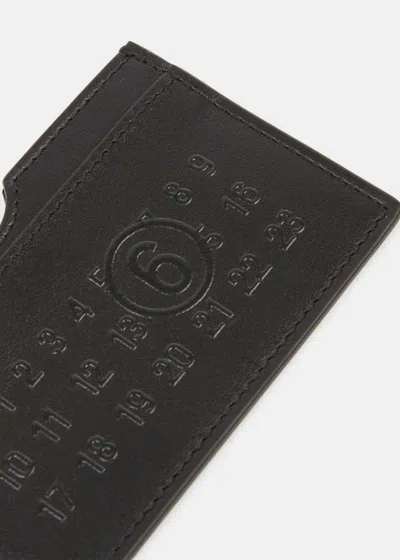Shop Mm6 Maison Margiela Black Numeric Logo-embossed Card Holder