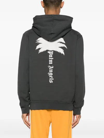 Shop Palm Angels Men The Palm Gd Hoody Sweatshirt In 0703 Dark Grey