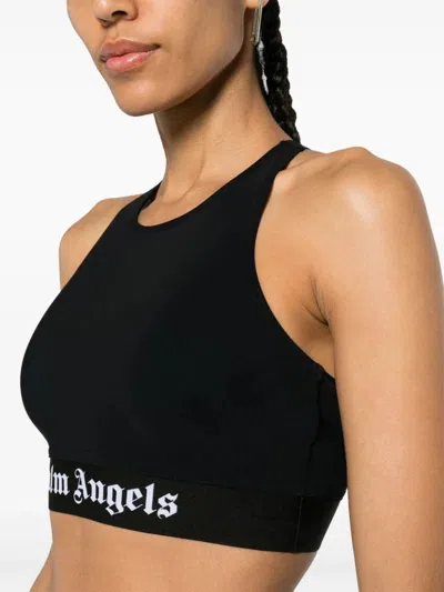 Shop Palm Angels Women Logo Sport Top In 1001 Black Whit