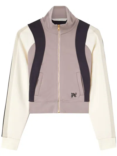Shop Palm Angels Women Monogram Cb Fitted Track Jacket In 3684 Lilac Mul