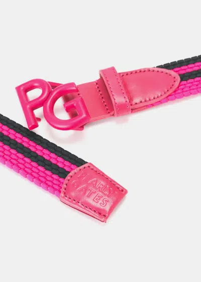 Shop Pearly Gates Pink Line Rubber Mesh Belt