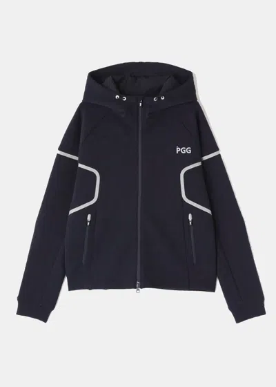 Shop Pgg Navy Hoodie Jacket In 120