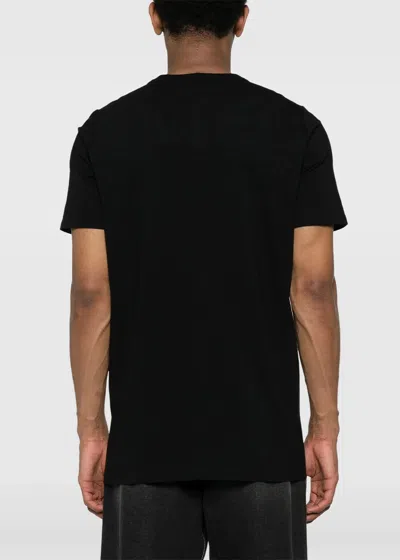 Shop Rick Owens Black Panelled Cotton T-shirt
