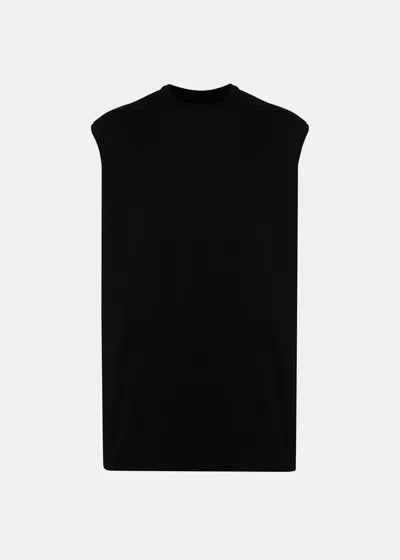 Shop Rick Owens Black Sleeveless Cotton T-shirt
