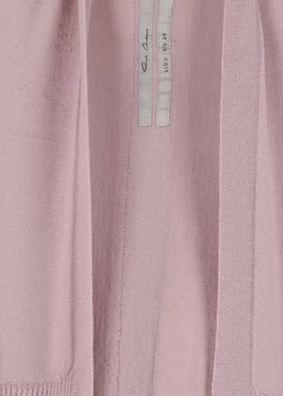 Shop Rick Owens Pink Medium Wrap Virgin Wool Cardigan In Dusty Pink