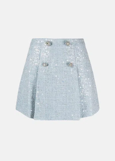 Shop Self-portrait Blue High-waist Miniskirt