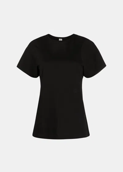 Shop Totême Toteme Black Curved Seam T-shirt