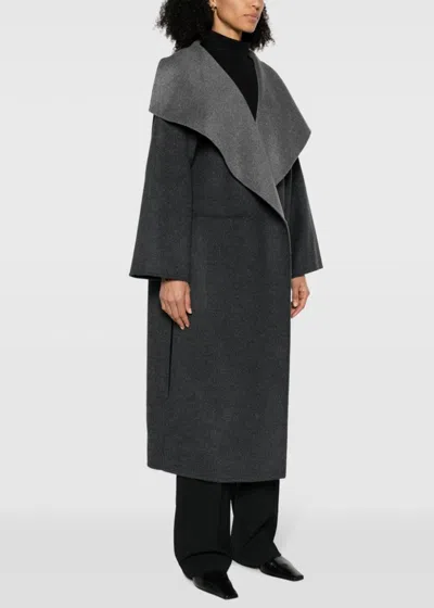Shop Totême Toteme Dark Grey Two-tone Signature Wool Coat