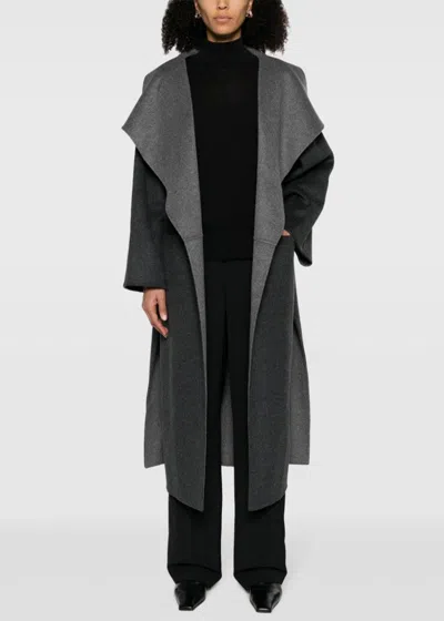 Shop Totême Toteme Dark Grey Two-tone Signature Wool Coat