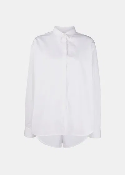 Shop Totême Toteme White Signature Concealed Placket Shirt