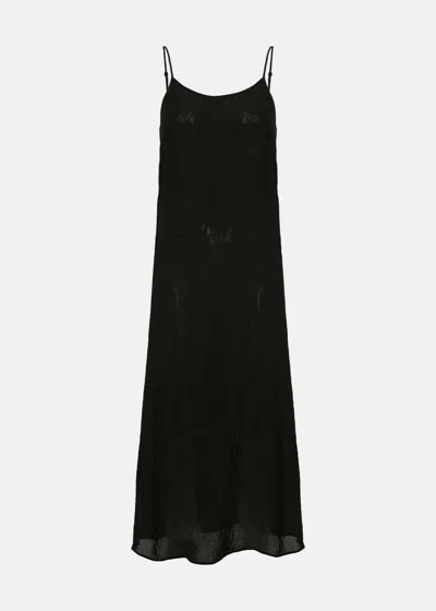 Shop Uma Wang Black Crinkled Midi Dress