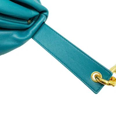 Shop Bottega Veneta Blue Leather Shoulder Bag ()