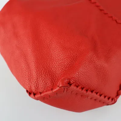 Shop Bottega Veneta Cervo Red Leather Shoulder Bag ()