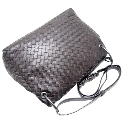 Shop Bottega Veneta Intrecciato Brown Leather Shoulder Bag ()