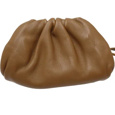 Shop Bottega Veneta Pouch Brown Leather Clutch Bag ()