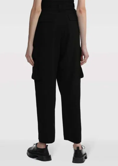 Shop Y's Black Pleated High-waisted Cargo Trousers