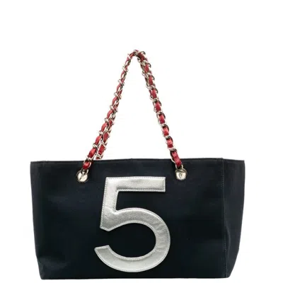 Pre-owned Chanel Cabas Black Canvas Tote Bag ()