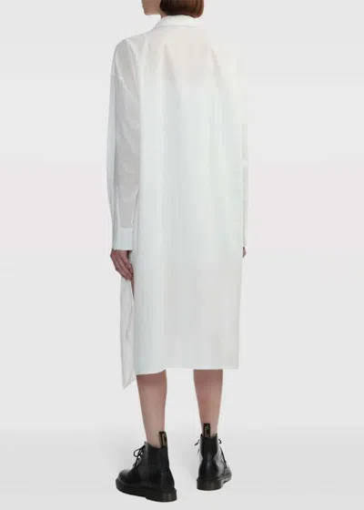 Shop Y's White Classic-collar Cotton Dress