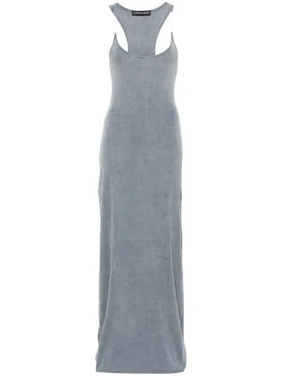 Shop Y/project Women Invisible Strap Dress In Blue Acid Wash