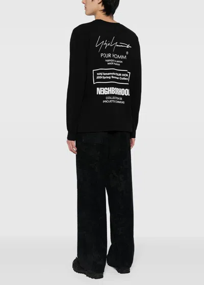 Shop Yohji Yamamoto Black Neighborhood Logo-print Long Sleeve