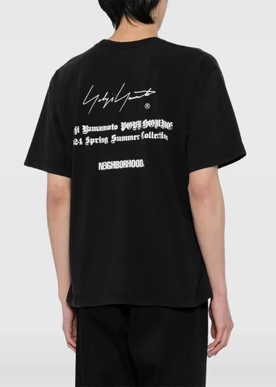 Shop Yohji Yamamoto Black Neighborhood Graphic-print T-shirt