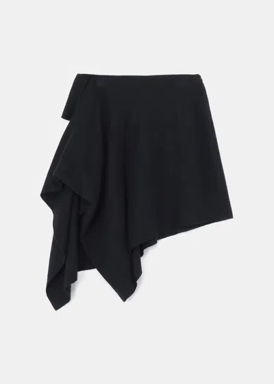 Shop Yohji Yamamoto Black R Draped Short Skirt