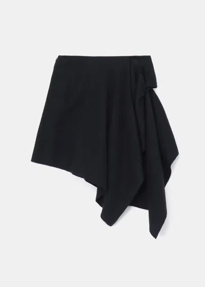 Shop Yohji Yamamoto Black R Draped Short Skirt