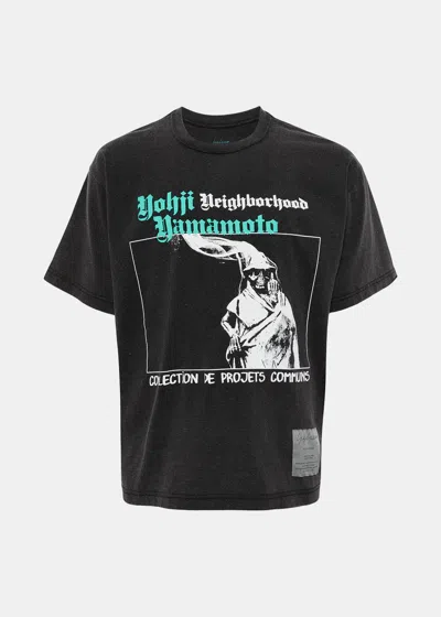 Shop Yohji Yamamoto Grey Neighborhood Graphic-print T-shirt