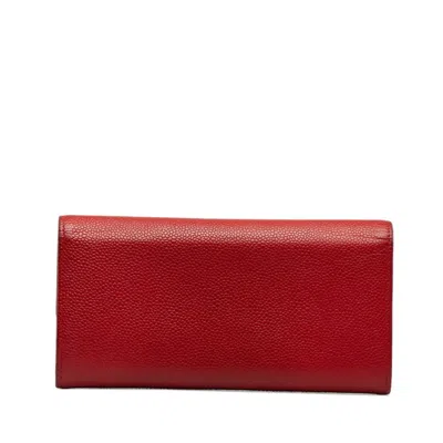 Pre-owned Chanel Red Leather Wallet  ()