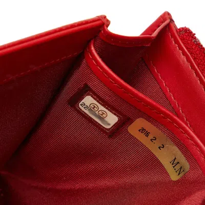 Pre-owned Chanel Red Leather Wallet  ()