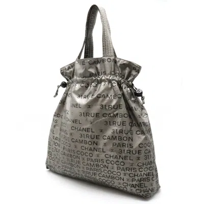 Pre-owned Chanel Silver Synthetic Tote Bag ()