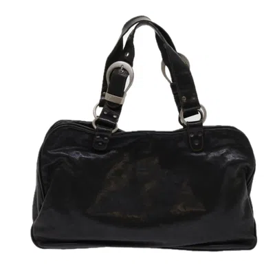 Shop Dior Gaucho Black Leather Shoulder Bag ()