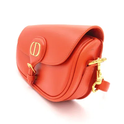 Shop Dior Orange Leather Shoulder Bag ()